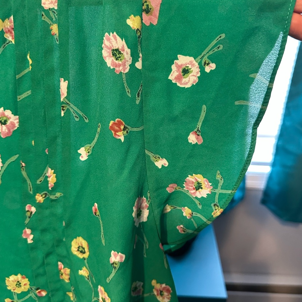 Carolina Belle Green Floral Blouse 3x BNWT - Picture 3 of 5